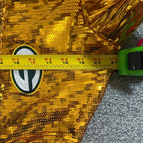 Gold Sequin Fringe Green Bay Packers Jacket, Large - Picture 9 of 11